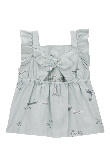 Set dos piezas de algodón, short y blusa sin mangas Set dos piezas de algodón, short y blusa sin mangas