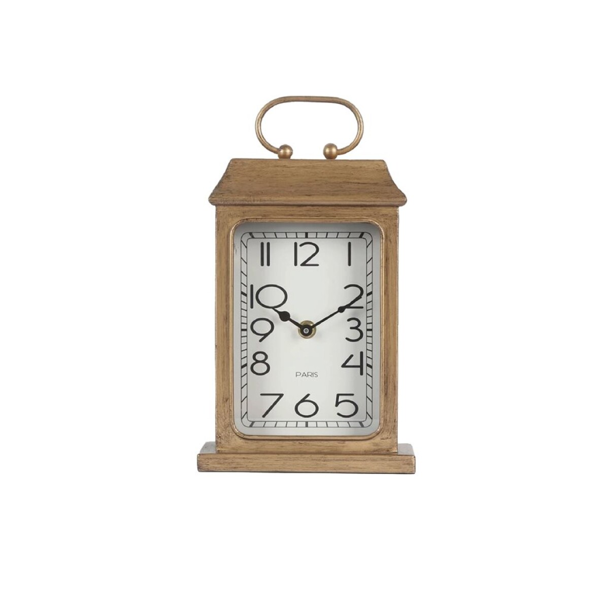 RELOJ DE MESA HIERRO 16X28X7.5CM ANTIGUO 