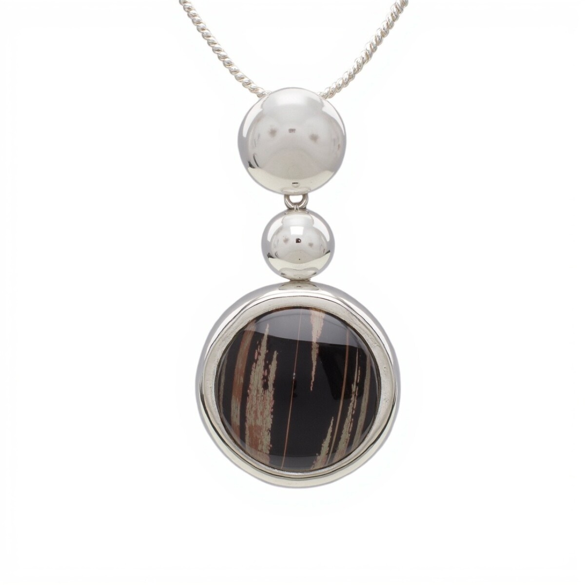 Dije Colgante Circulo-Plata 925-Cuarzo Rutilado-CP3822 - conpiedra 