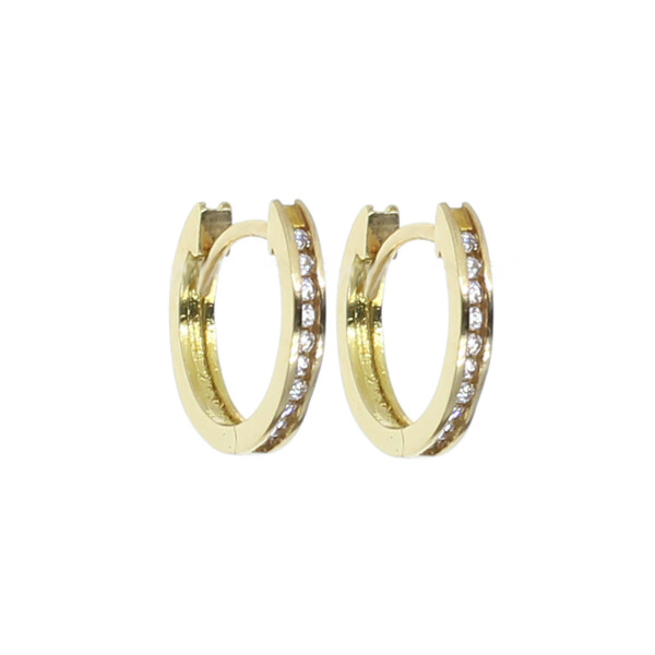 Caravanas, aros de oro 18k con circonias N8188 Caravanas, aros de oro 18k con circonias N8188