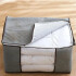 Caja Organizadora De Tela Guarda Mantas Ropa 60x45x30 Cm Variante Color Gris