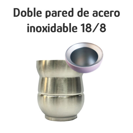 Mate Chico con Doble Pared en Acero Inoxidable 140Ml Comet Plateado