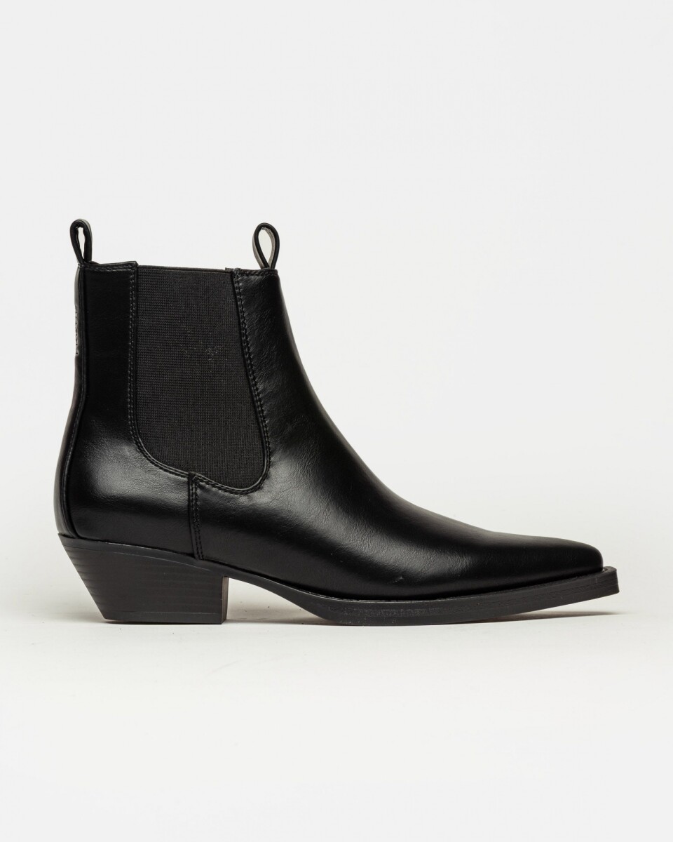 Bota caña baja Jolene en efecto cuero - Negro 