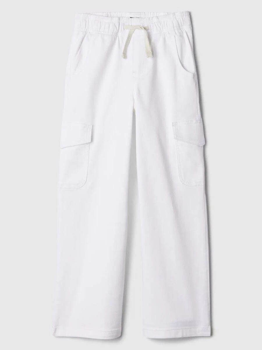 Jean Cargo Easy Wide Pull On Niña - Optic White V6 