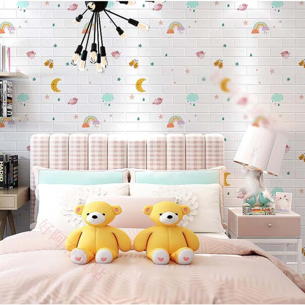 Panel Revestimiento Placa Pared Autoadhesiva Pack x10 Arcoiris