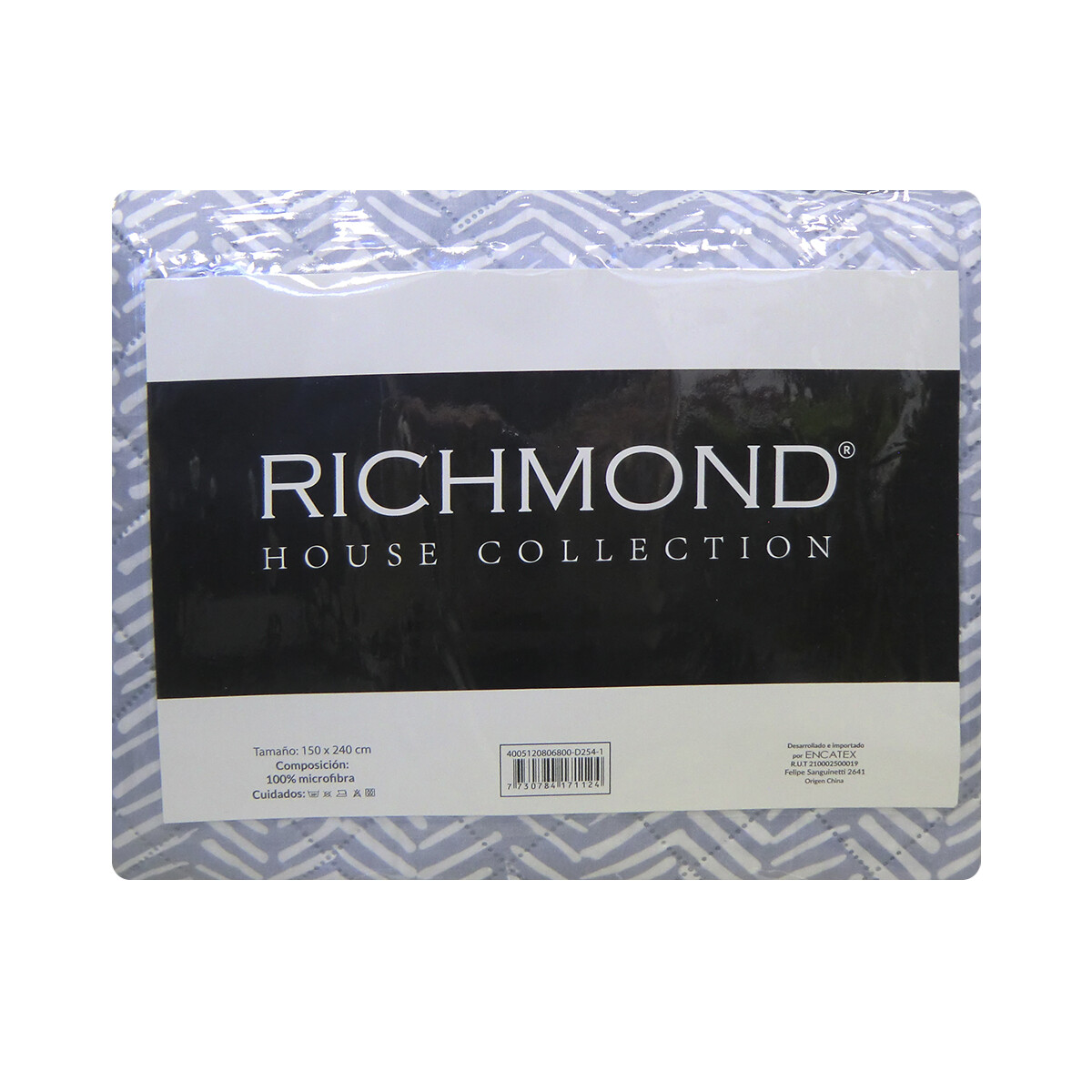 Colcha Estampada Microfibra Richmond 2 Plazas 220 x 240 cm - 254-1 ZIG ZAG CELESTE 