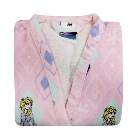 Bata de Baño Infantil Velour Frozen Talle P al G ROSA