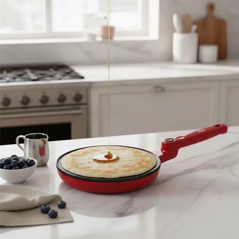 Máquina de Panqueques Antiadherente Cerámica Roja RAF R-5209 Máquina de Panqueques Antiadherente Cerámica Roja RAF R-5209