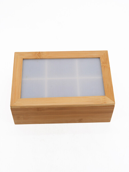 CAJA DE TÉ 6 ESPACIOS MADERA