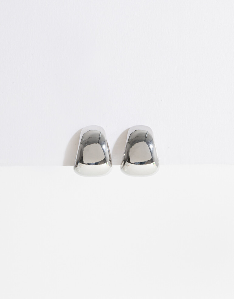 Aros Clips Metal Aros Gota Chunky - Plateado Rodio