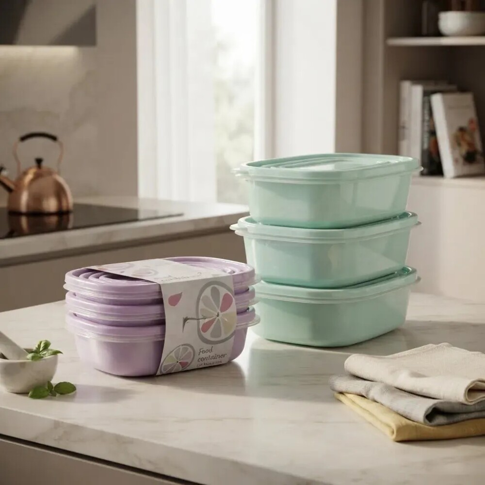 Set viandas plasticas rectangulares 950 ml x3 Set viandas plasticas rectangulares 950 ml x3