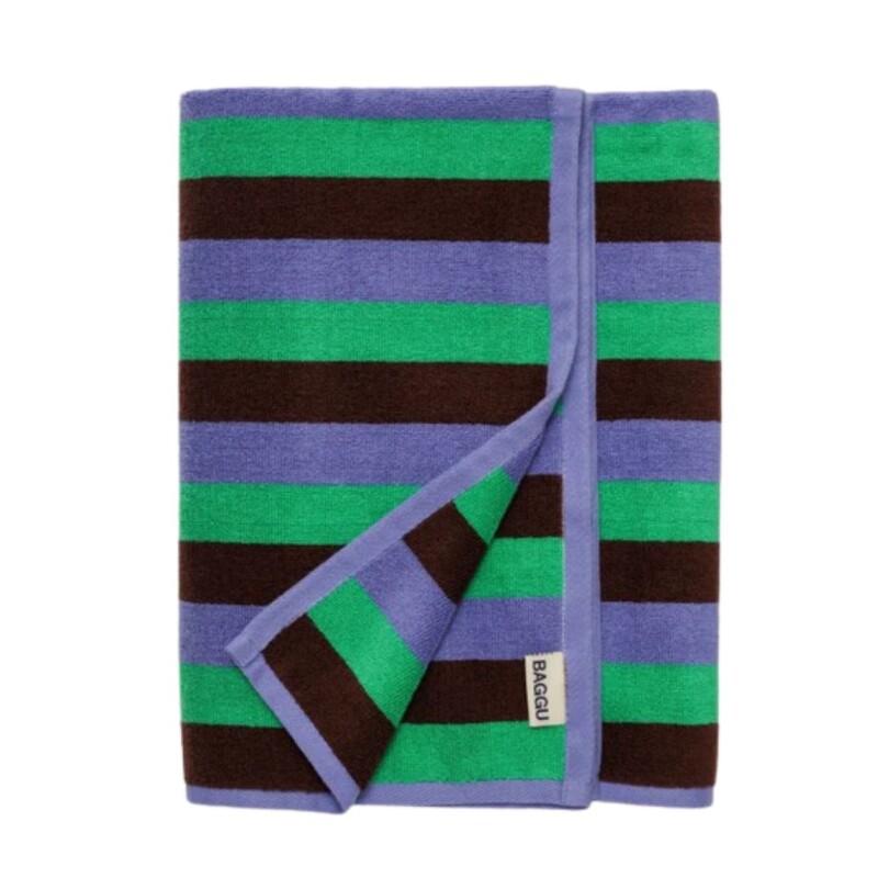 Toallón De Baño 100% algodón orgánico 152x76 Cm Mint 90´s Stripe