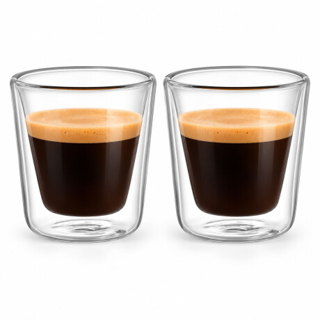Vasos Café Doble Pared X2 Varenna 80ml Vidrio Borosilicato Transparente