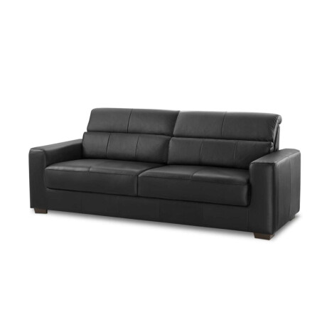 Sillon 100% Cuero 3 Cuerpos Sublime Negro