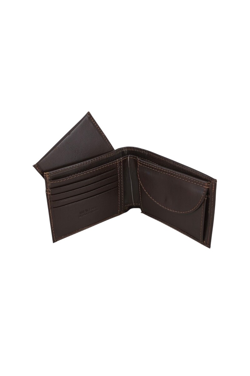 Billetera grande con tarjetero extraible Marron