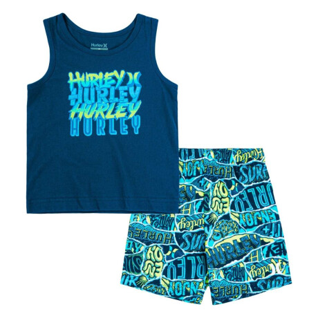 Conjunto Ripped Sticker Camiseta Tanike de Niña Azul