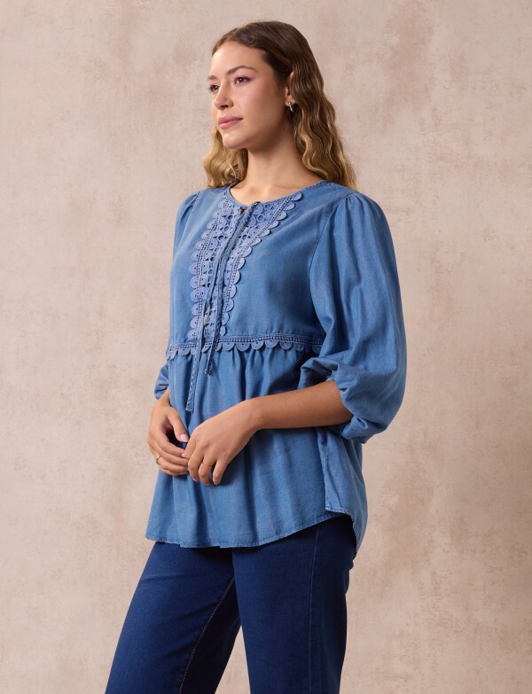 Blusa Tencel Det Crochet JEAN
