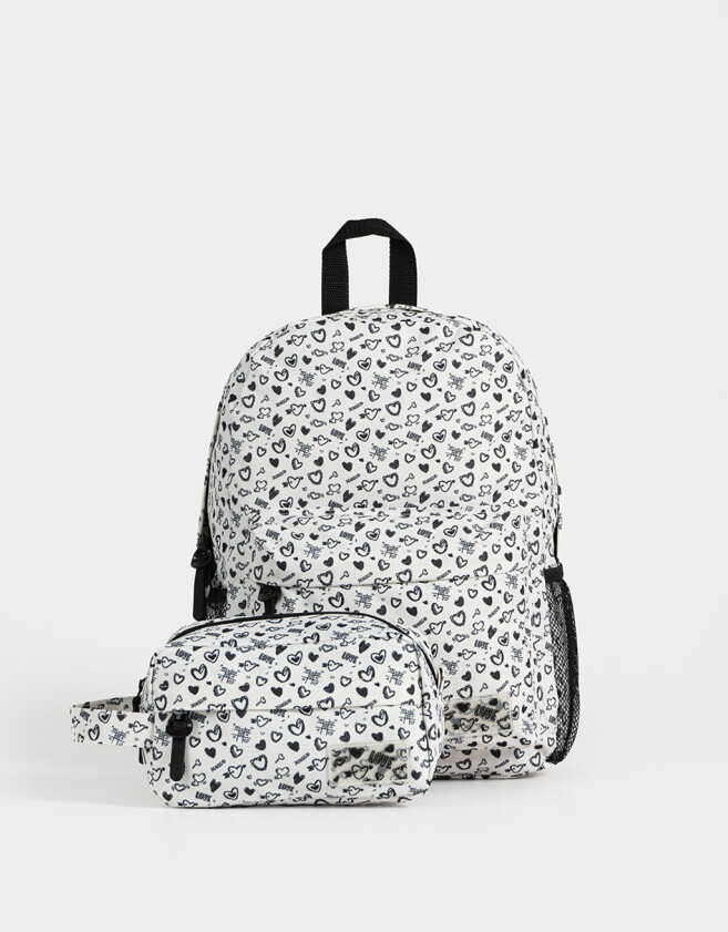 Mochilas Urbanas Deportivo Set De Mochila Y Cartuchera - Blanco Crudo
