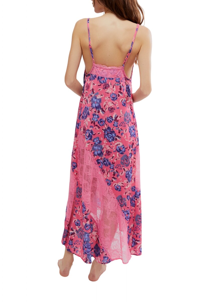FIRST DATE PRINTED MAXI SLIP Rosa