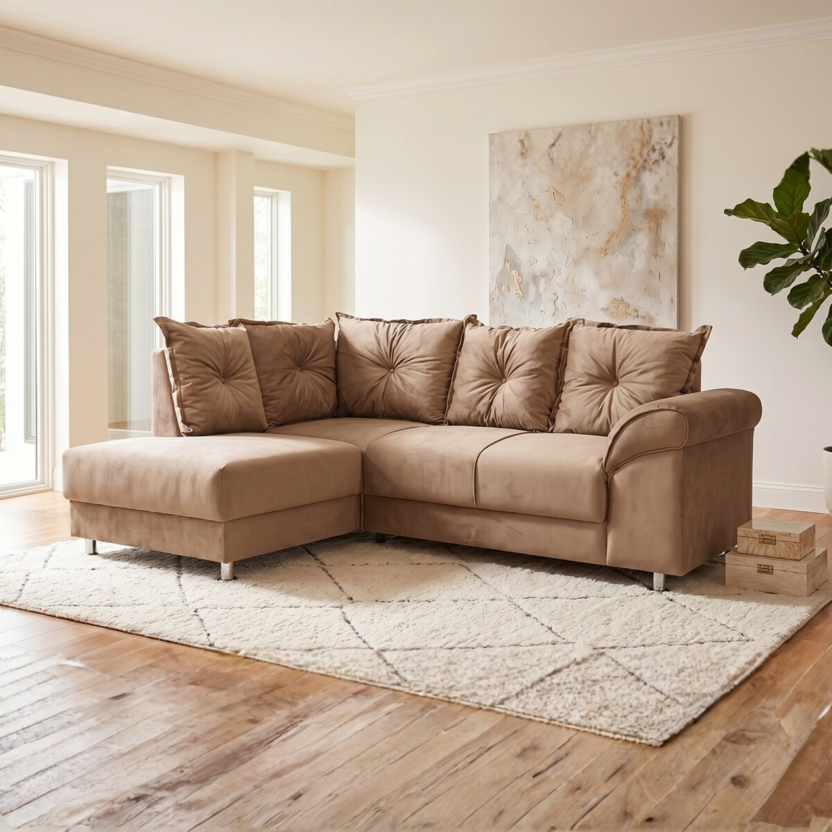 Sillón Esquinero 5 lugares - Bari - Beige 