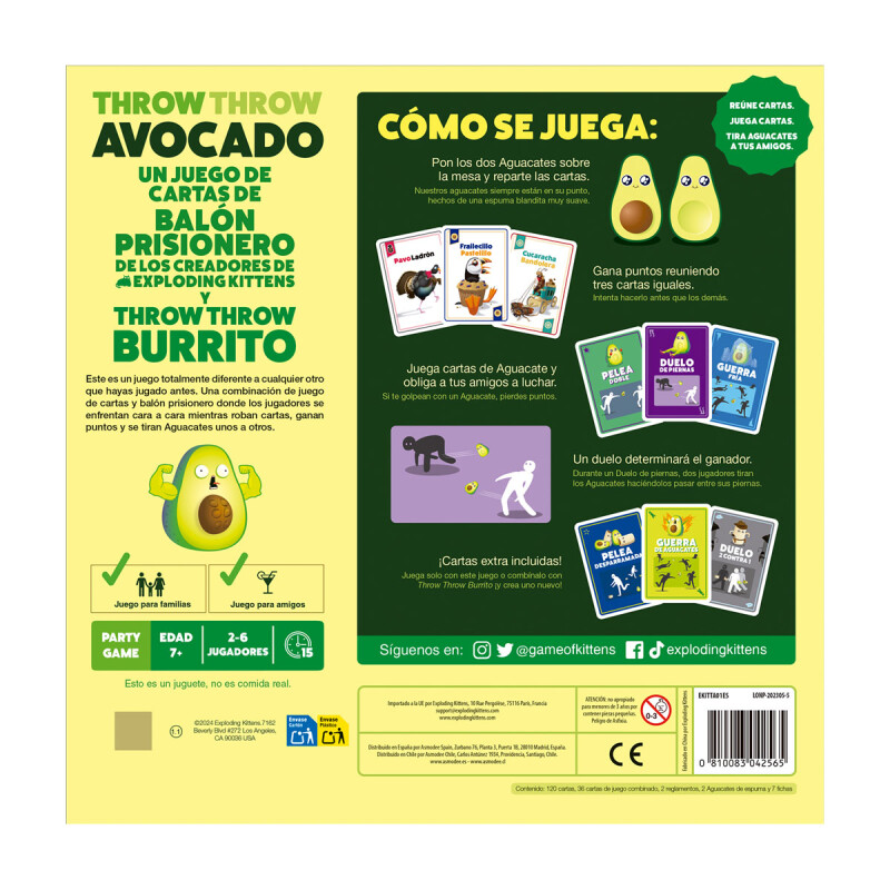 Juego de mesa Throw Throw Avocado Juego de mesa Throw Throw Avocado