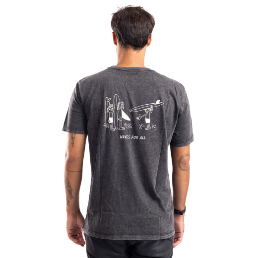 Remera La Isla Waves For All - Black mineral Remera La Isla Waves For All - Black mineral
