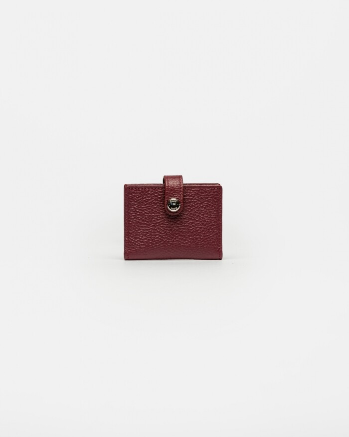 Billetera Sand En Cuero Graneado Bordeaux