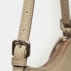 Cartera al hombro Mia en cuero graneado Taupe