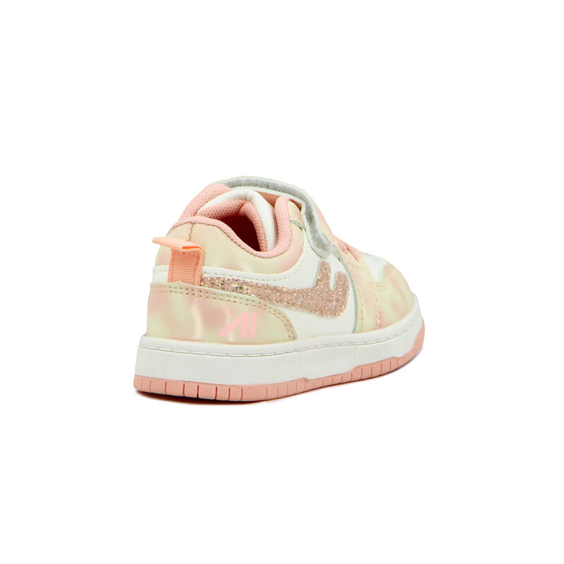 Austral Calzado Deportivo Galactic A Niño/a Acordonado con Velcro Blanco-Rosa Claro