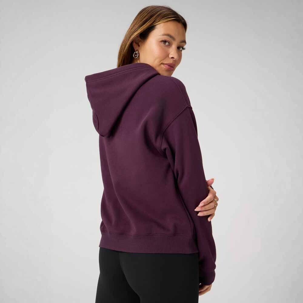 Polera Cozy Fleece Hoodie Mujer Oxblood