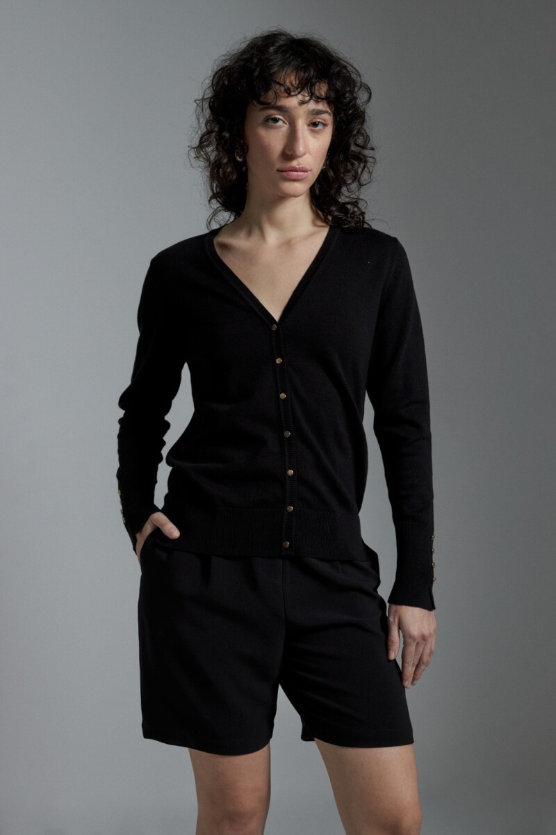 Cardigan escote V - negro 