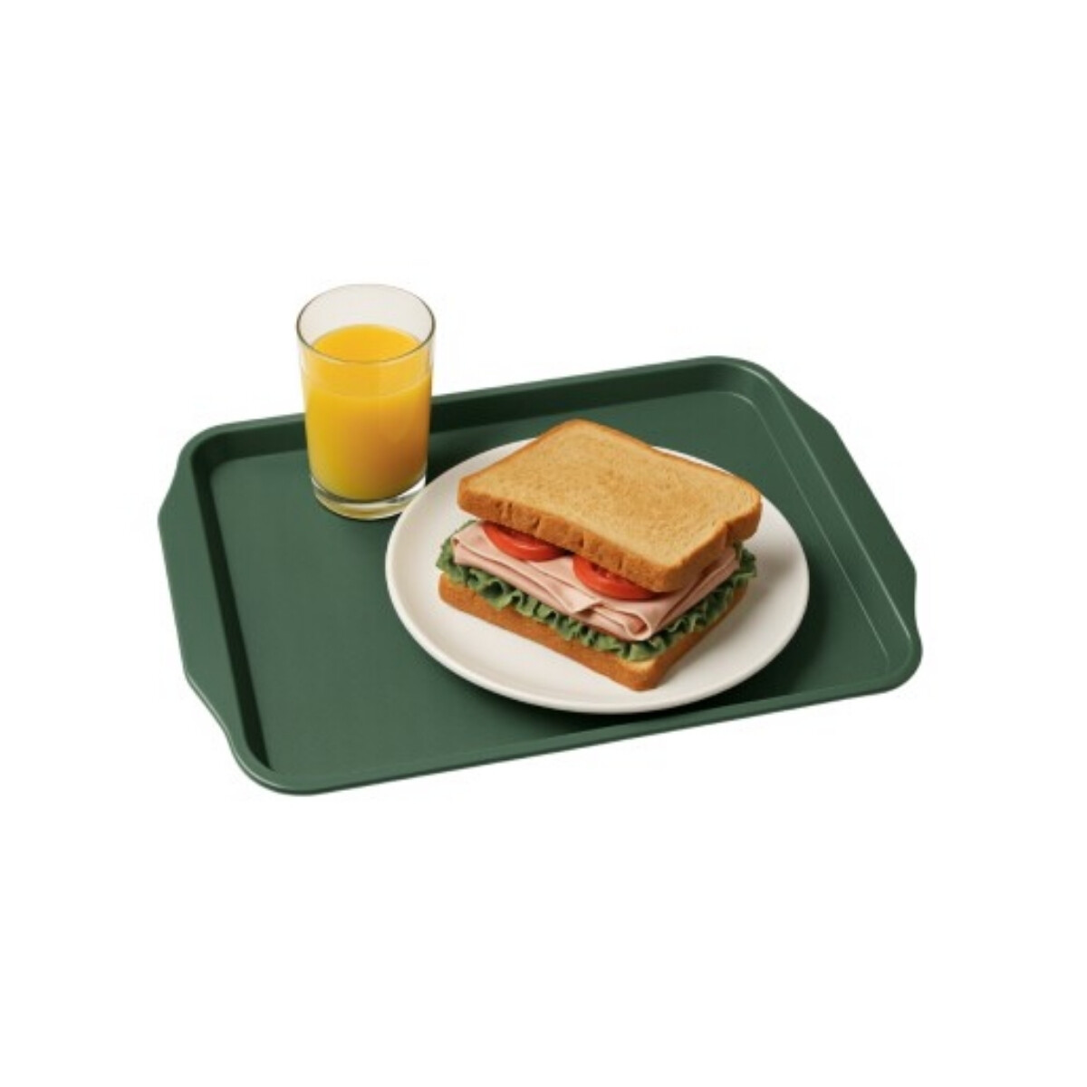 Bandeja de Autoservicio con Asas Verde 30 x 43 cm 