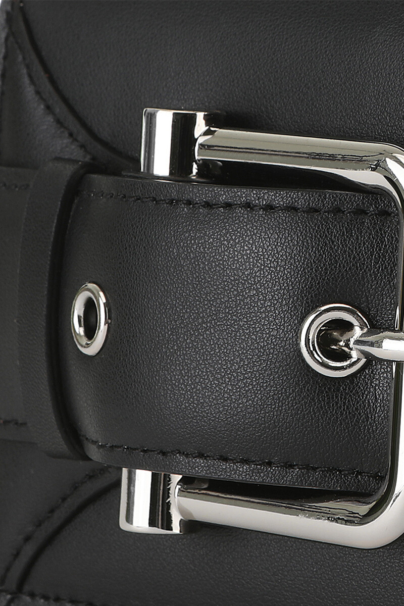 MINI CARTERA DE CUERO Negro