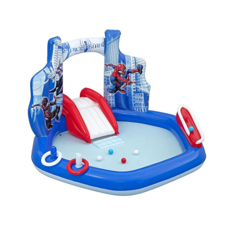 Piscina interactiva inflable con tobogan Spiderman Piscina interactiva inflable con tobogan Spiderman
