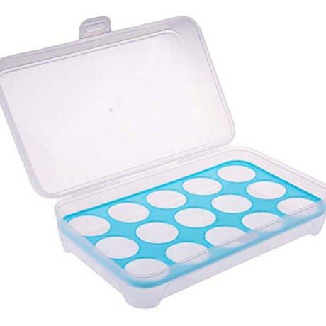 Huevera Organizador Plástico Para Almacenamiento 15 Huevos Celeste