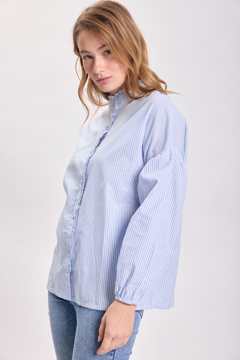 Camisa a rayas Blanco