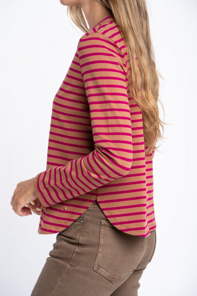 Remera Rayada Algodón Elastano Multi