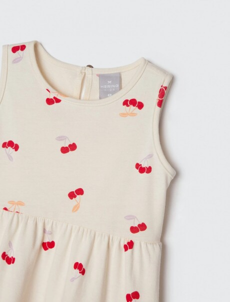 VESTIDO INFANTIL ESTAMPADO BEIGE