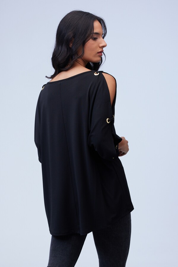 Blusa Oversize Manga Aros NEGRO