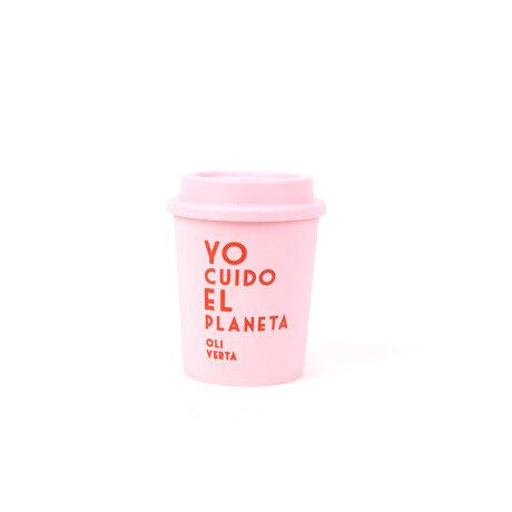 Vaso Con Tapa Rosado Unica