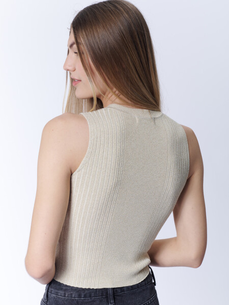 Top punto lurex Beige