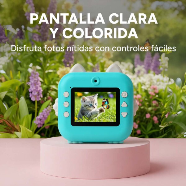 Cámara Fotos Infantil Impresión Instantánea Niños + 2 Rollos Color Verde