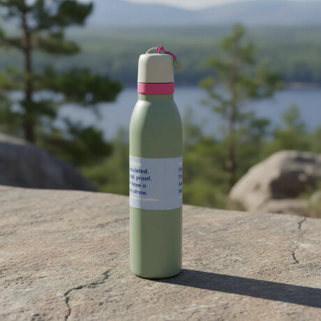 Botella térmica con elástico de agarre 700ml Verde