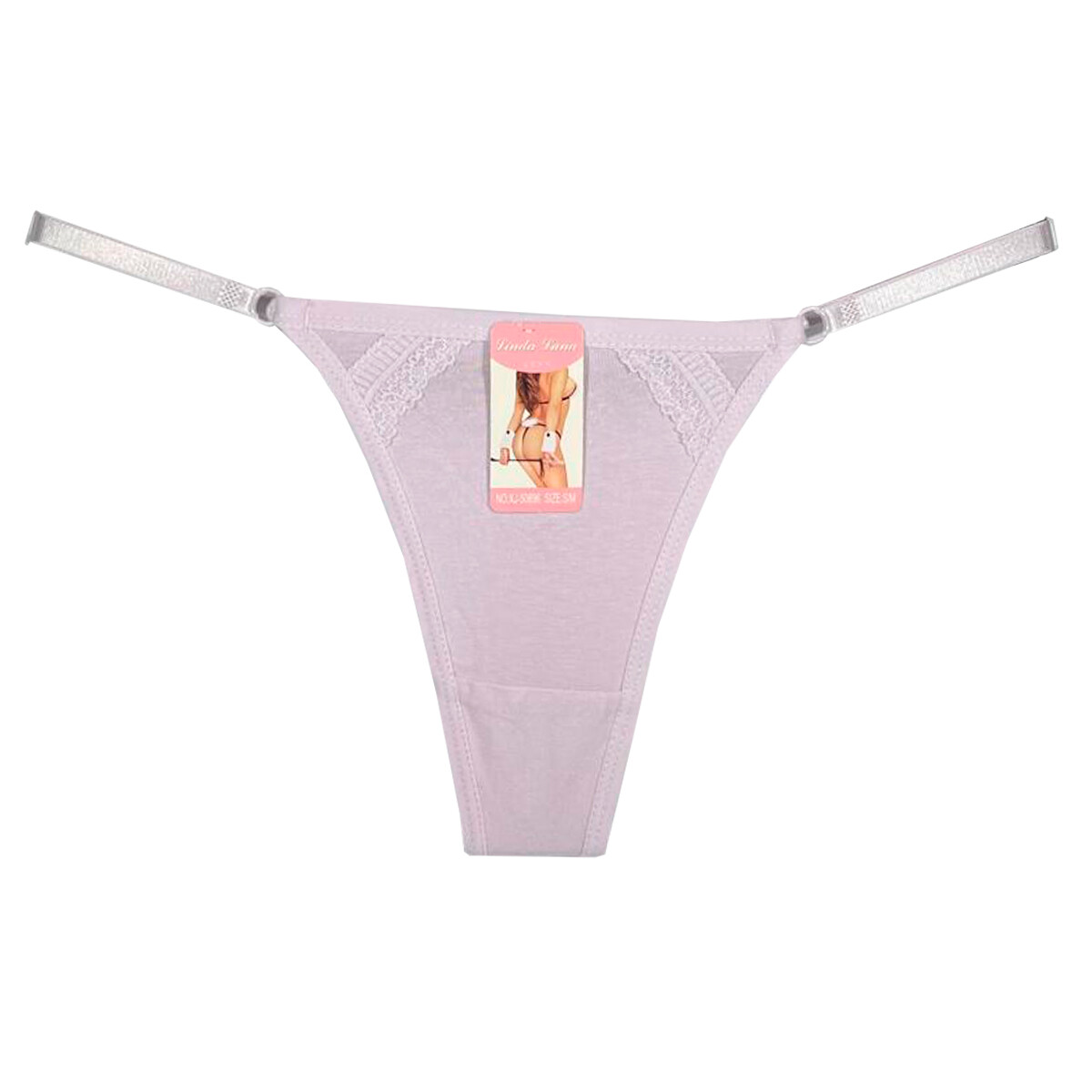 Tanga Colaless Ajustable De Algodón - Lila 