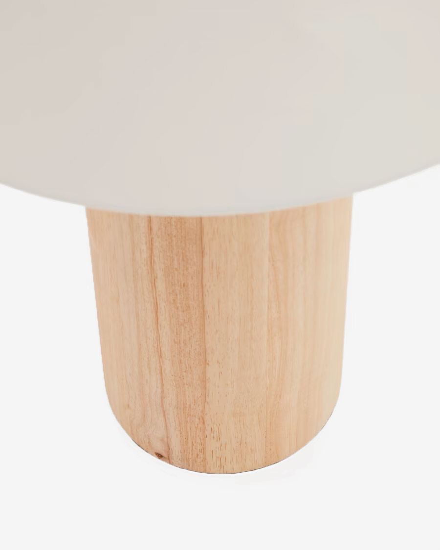 Lámpara de pie Marga de madera maciza con acabado natural con acabado natural