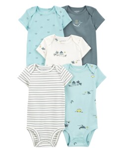 Pack cinco bodies de algodón, originales Sin color