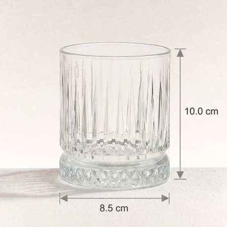 Juego De 6 Vasos Vidrio Rombos 360ML Juego De 6 Vasos Vidrio Rombos 360ML