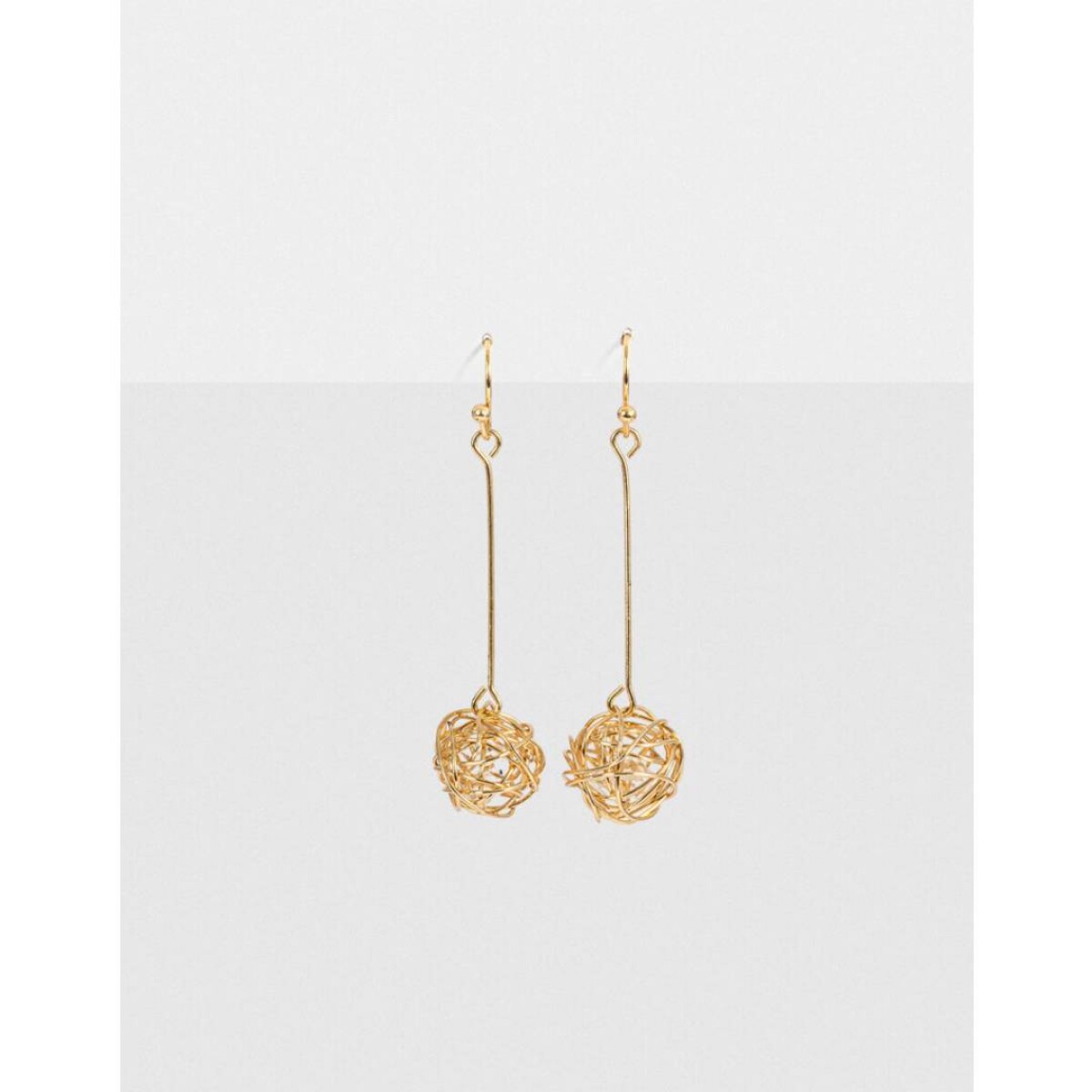 Aros Colgantes Bolita - Dorado 