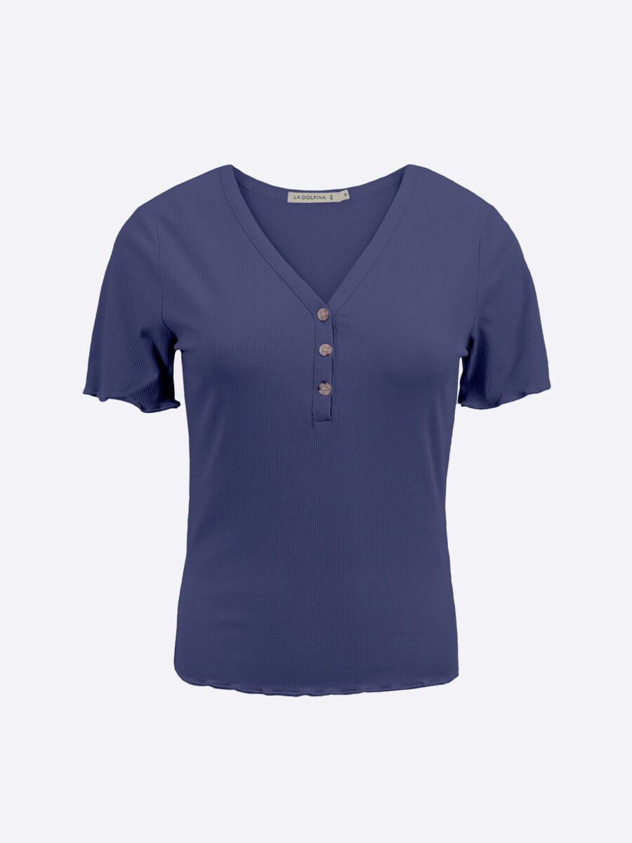 T-shirt botones - azul 