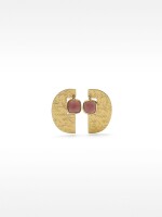 Pendientes Geométricos Con Piedra violeta
